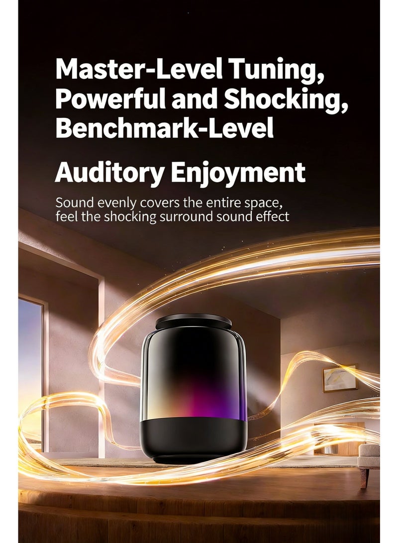 سماعة بلوتوث  Q28 Pro صغيرة الحجم وخفيفة الوزن، بإضاءة RGB LED محمولة، بلوتوث 5.3، شحن Type-C، بطارية 600mAh، دعم بطاقة TF وراديو FM، اقتران مزدوج TWS - Image 5